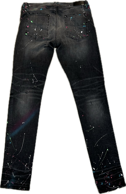 Amiri Black Paint Splatter Jeans