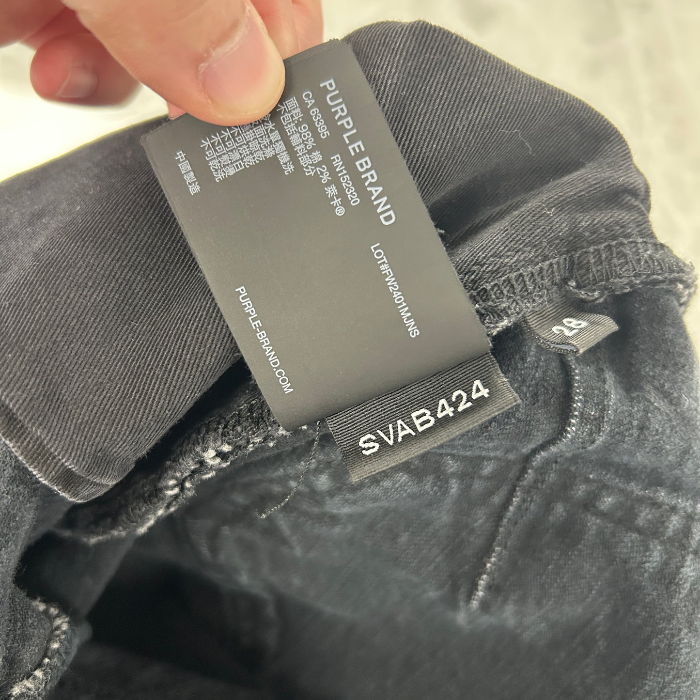 Purple Brand P.001 Plain Black Washed Skinny Jeans