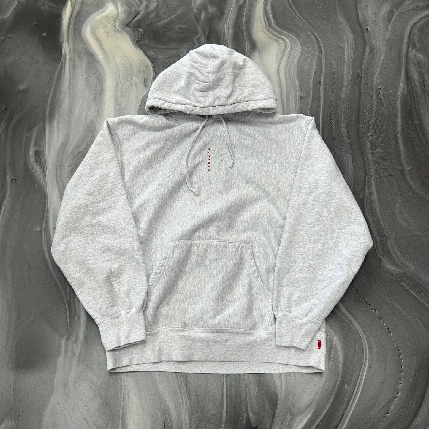 Supreme Micro Logo Hooded Sweatshirt Ash Grey