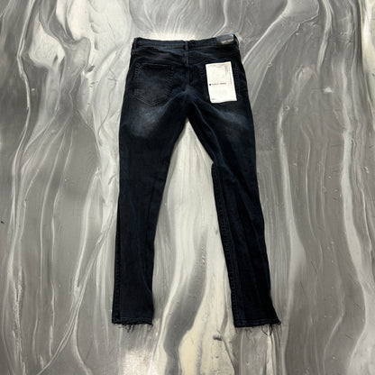 Purple Brand Paint Spot Ripped Black Jeans