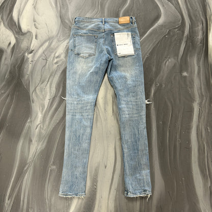 Purple Brand P002 Ripped Light Wash Blue Jeans