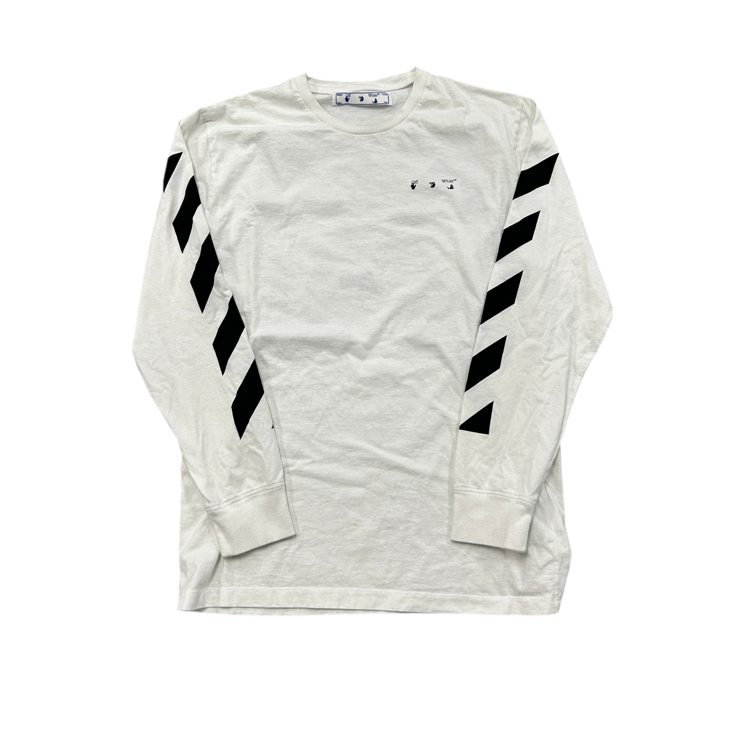 Off-White Long-Sleeve Diagonal Pencil Arch Tee 'White/Black'