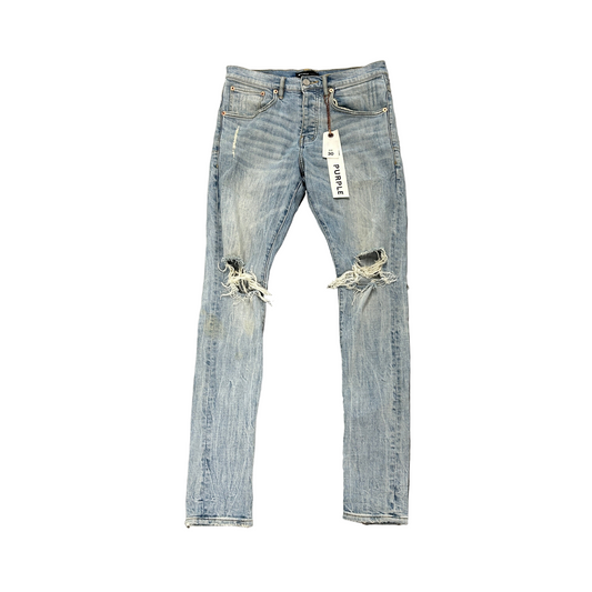 Purple Brand P002 Ripped Slim Fit Blue Wash Jeans