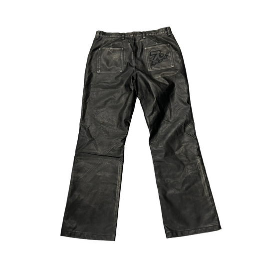 Triple Sevens black leather pants — view 2