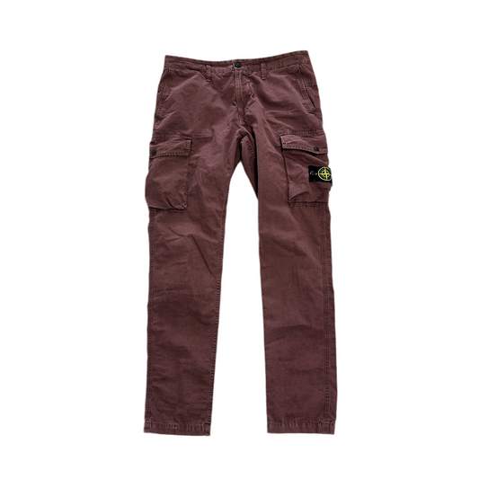 Stone Island Burgundy Cargo Pants