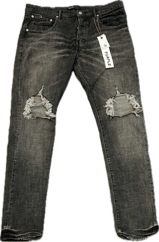 Purple Denim Grey Distressed Jeans