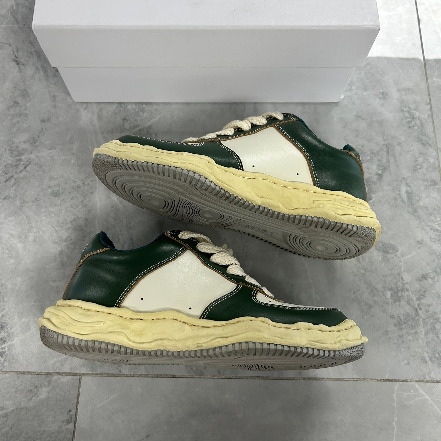 Maison Mihara Yasuhiro Wayne OG Sole Vintage Leather Low Green White (USED)