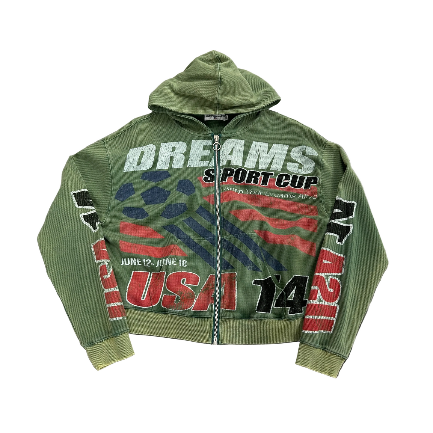 Vale Forever USA14 Thermal Green Zip Up Hoodie
