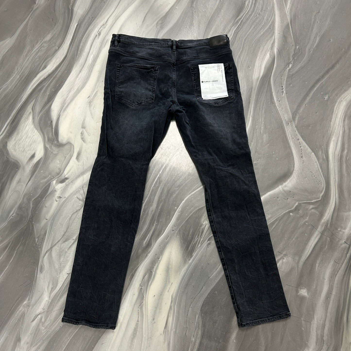 Purple Brand P002 distressed denim jeans in black — view 3