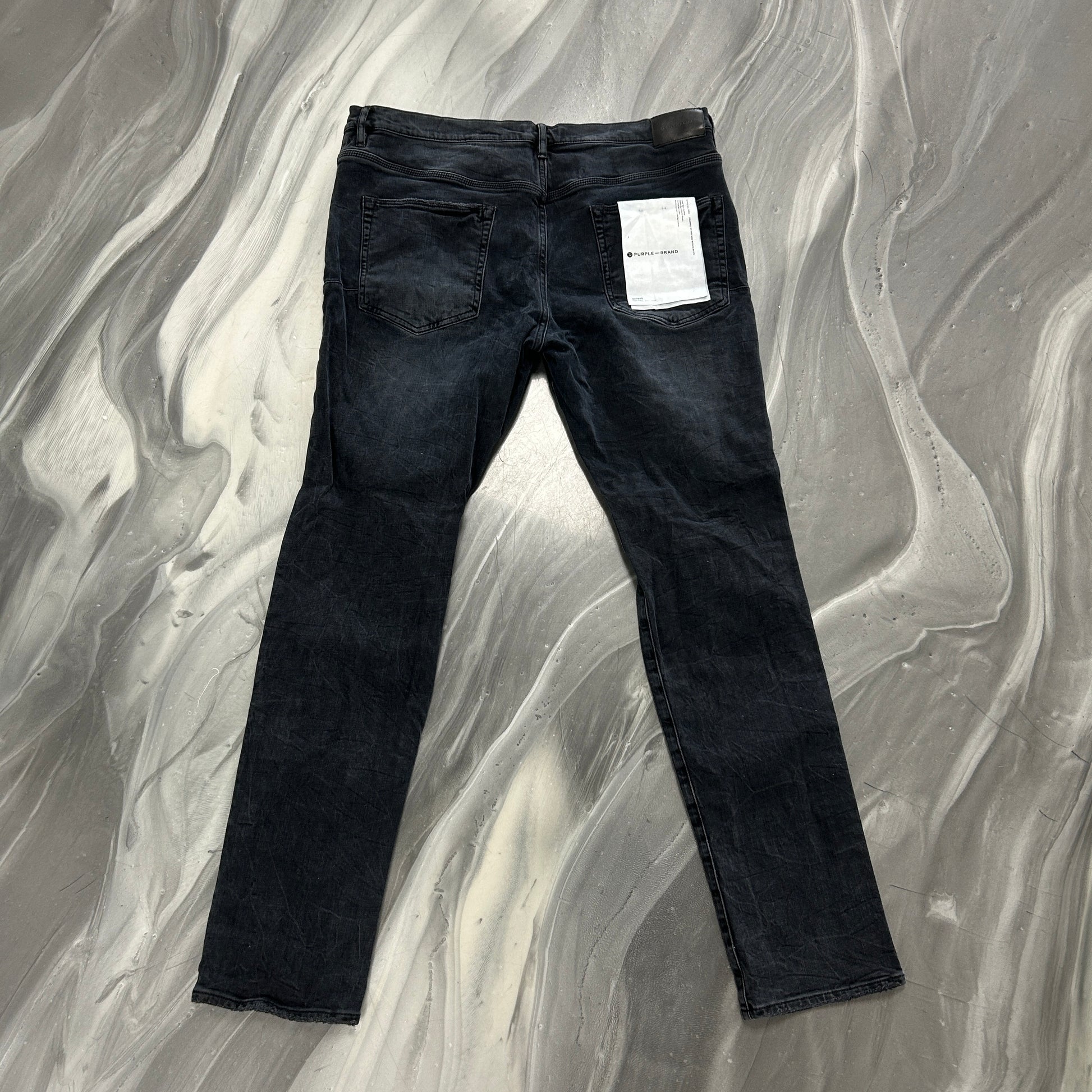 Purple Brand P002 distressed denim jeans in black — view 3
