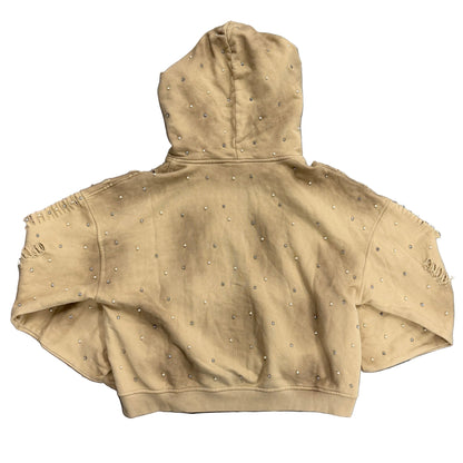 KYRA Tan Pearl Zip-Up Hoodie