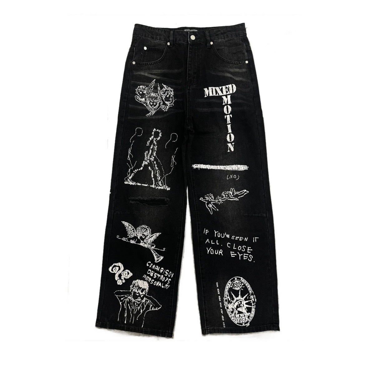 Mixed Emotion Black Canvas Denim