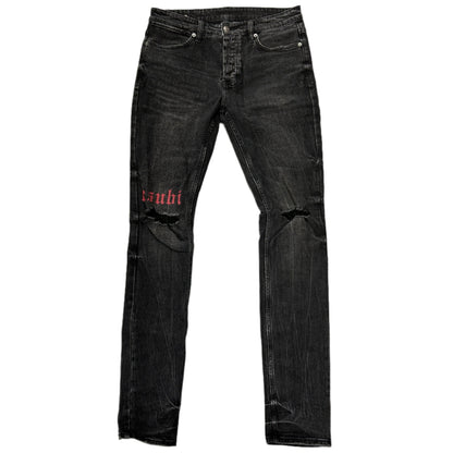 Ksubi Van Winkle Sonic Black and Red Jeans