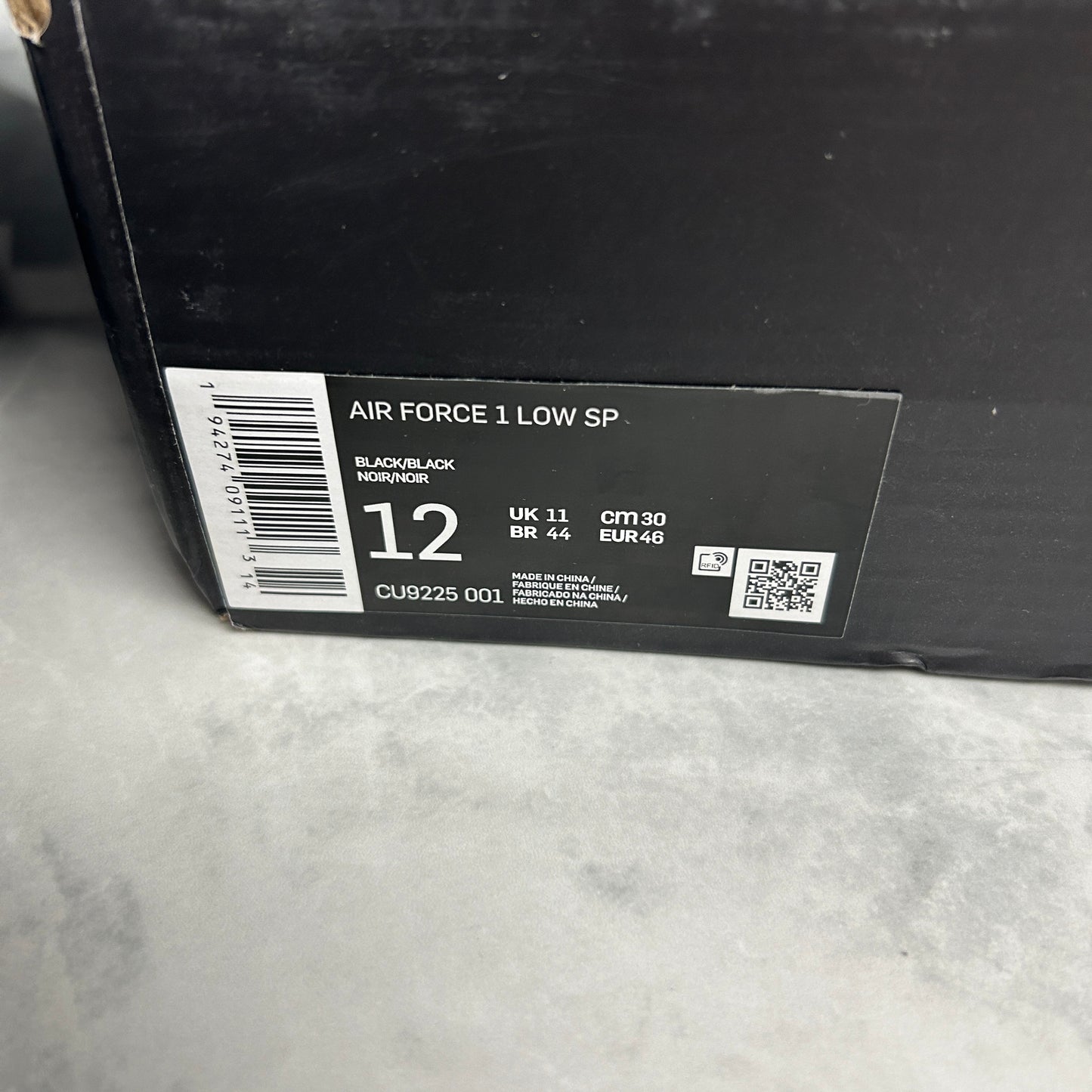 Nike Air Force 1 Low Supreme Black (USED)