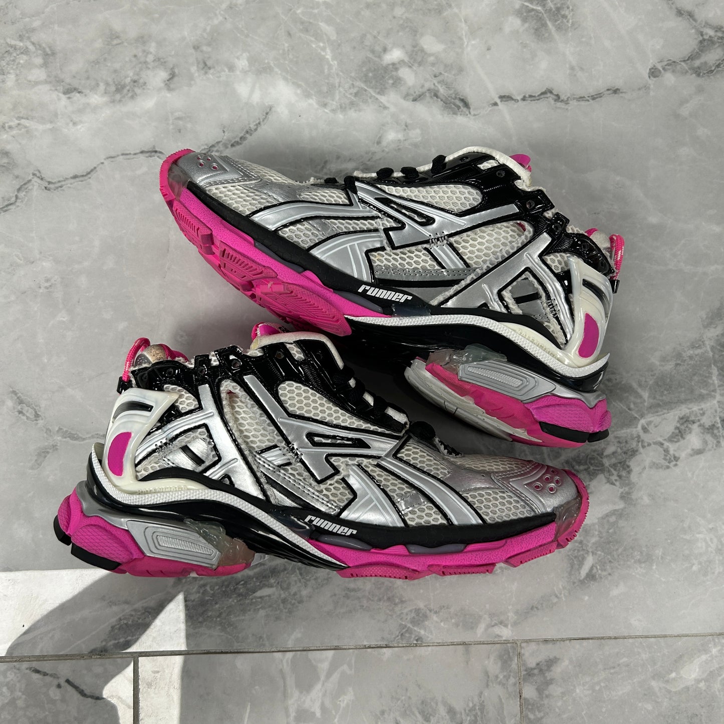 Balenciaga Runner White Black Pink (Used)(No Box)