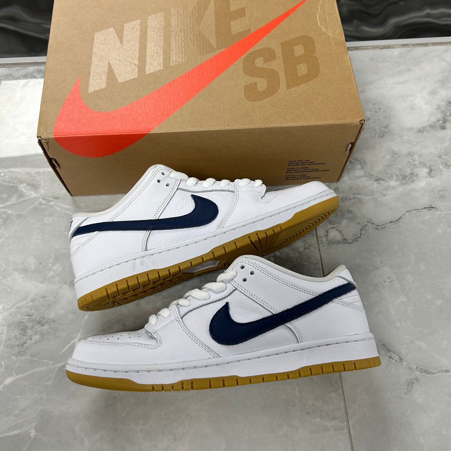 Nike SB Dunk Low Orange Label White Navy (USED)