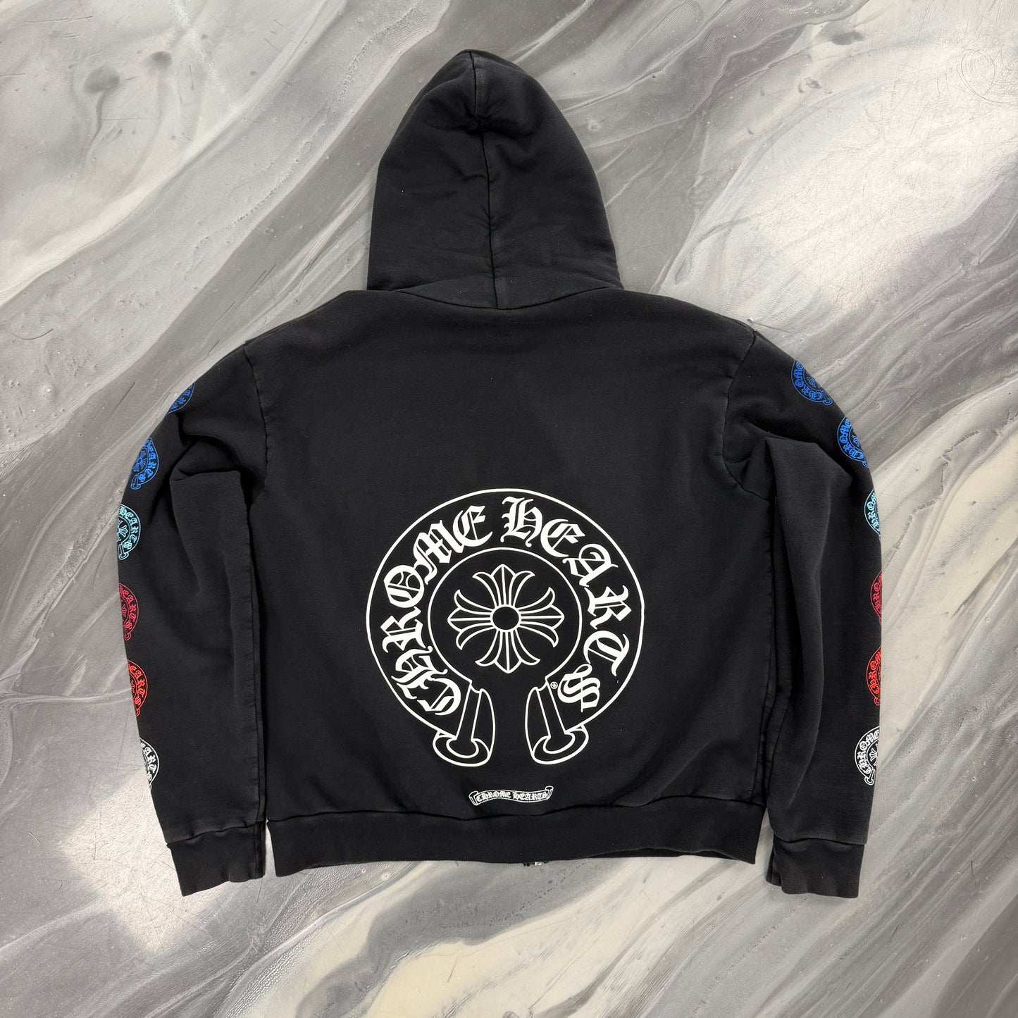 Chrome Hearts Multi Logo Multi Color Zip Up Hoodie