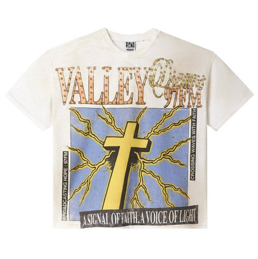 Vale Forever Thunder Cross Bling Tee Dirt/White