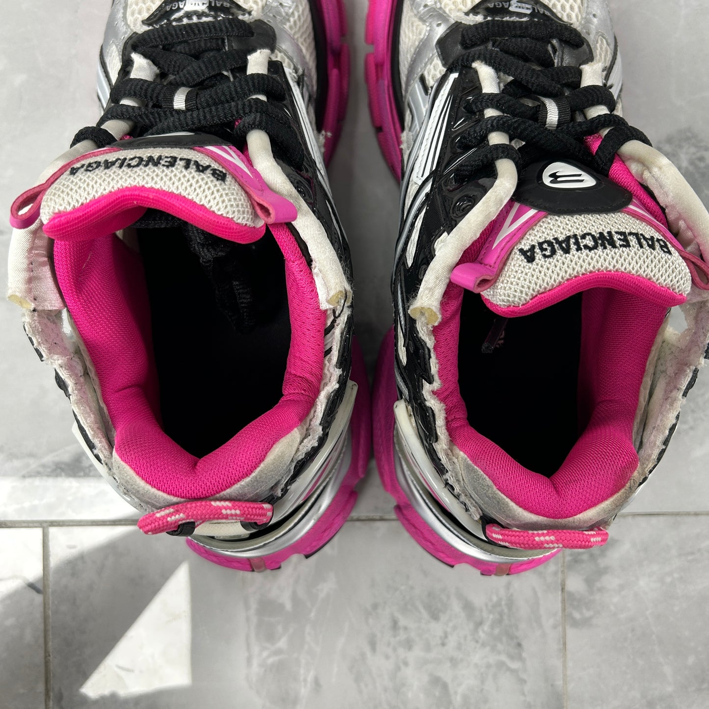 Balenciaga Runner White Black Pink (Used)(No Box)