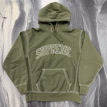 Supreme Big Stitch Hoodie Light Olive