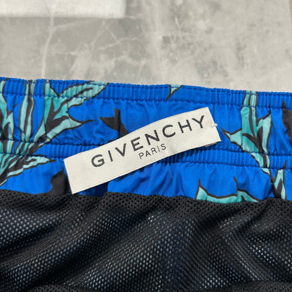 Givenchy Silk Printed Shorts Blue