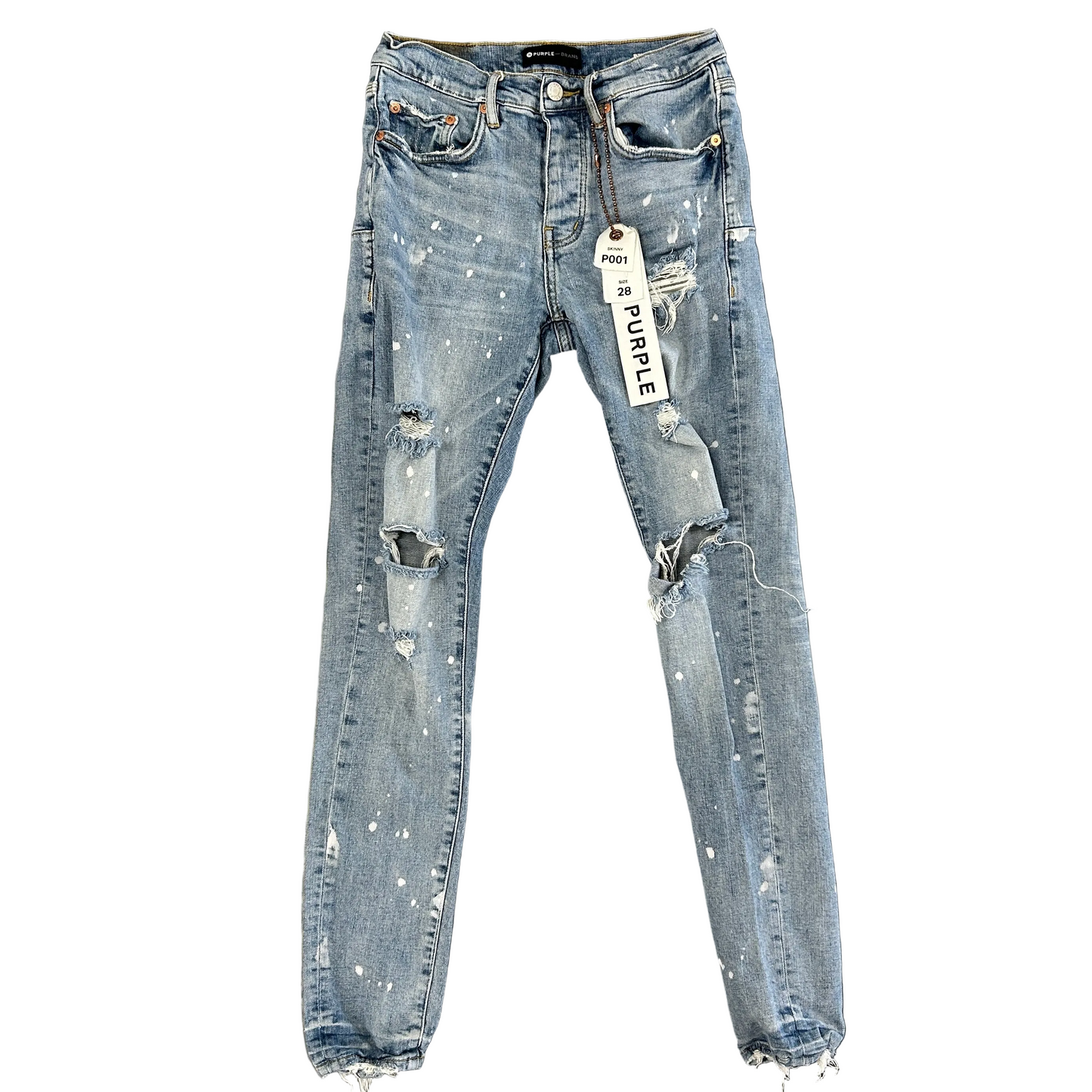 Purple Brand P.001 Light Wash Distressed Denim Jeans