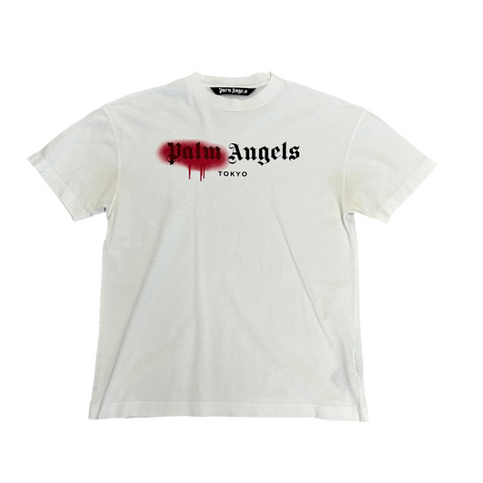 Palm Angels Tokyo Sprayed Logo Tees-White