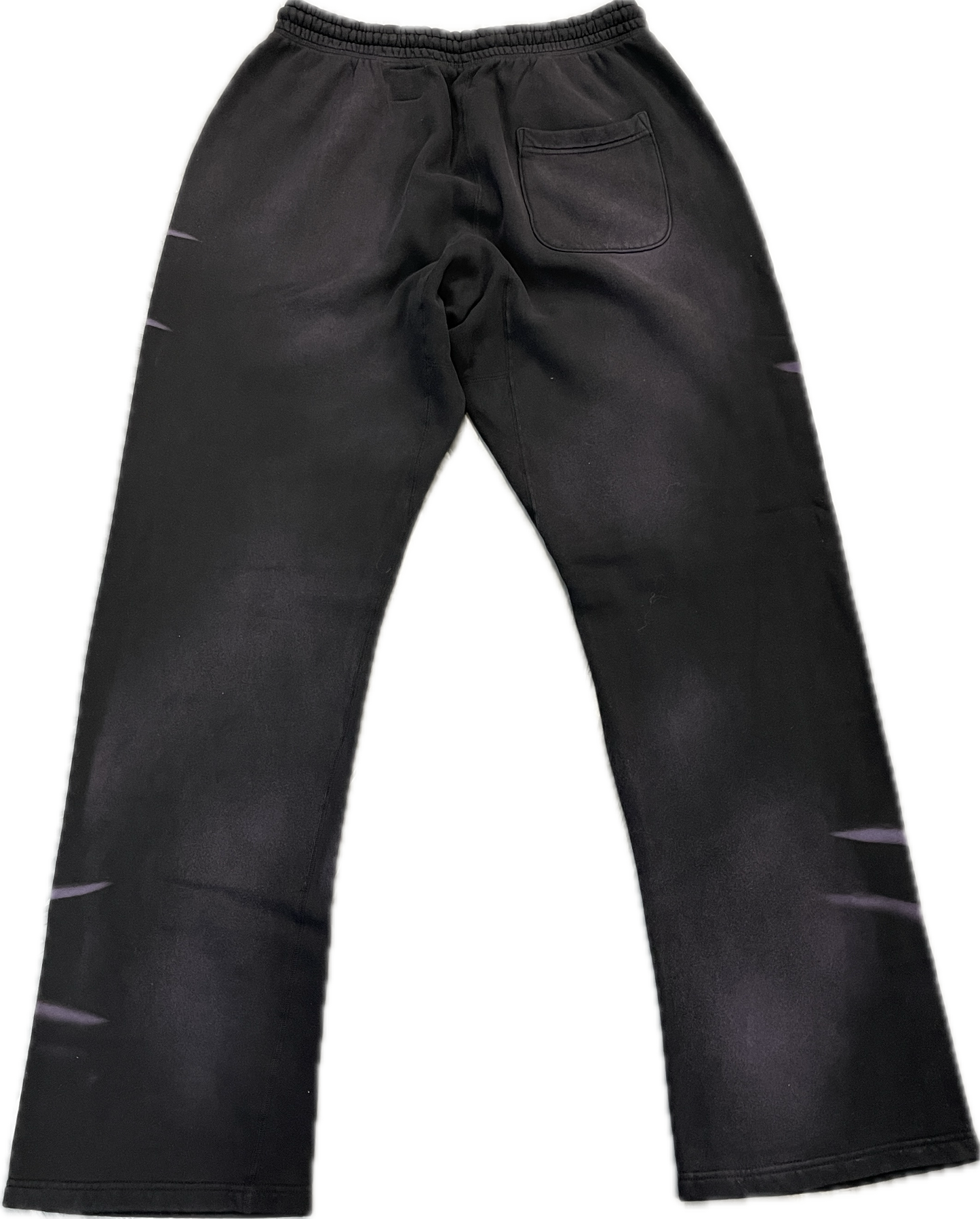 Hellstar Airbrushed Skull Flare Bottom Sweatpants Midnight Dye Black