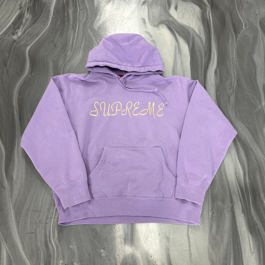 Supreme Script Hooded Sweatshirt Violet - view 2