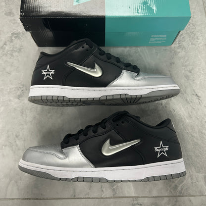 Nike SB Dunk Low Supreme Jewel Swoosh Silver (USED)