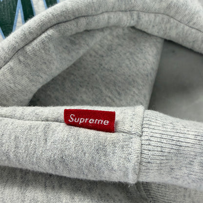 Supreme Cracked Raglan Zip Up Hooded Sweatshirt Ash Grey