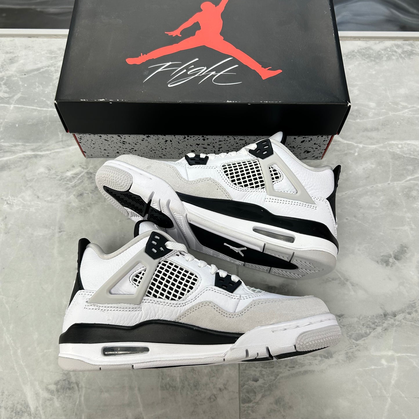 Jordan 4 Retro Military Black (FACTORY DEFECT)