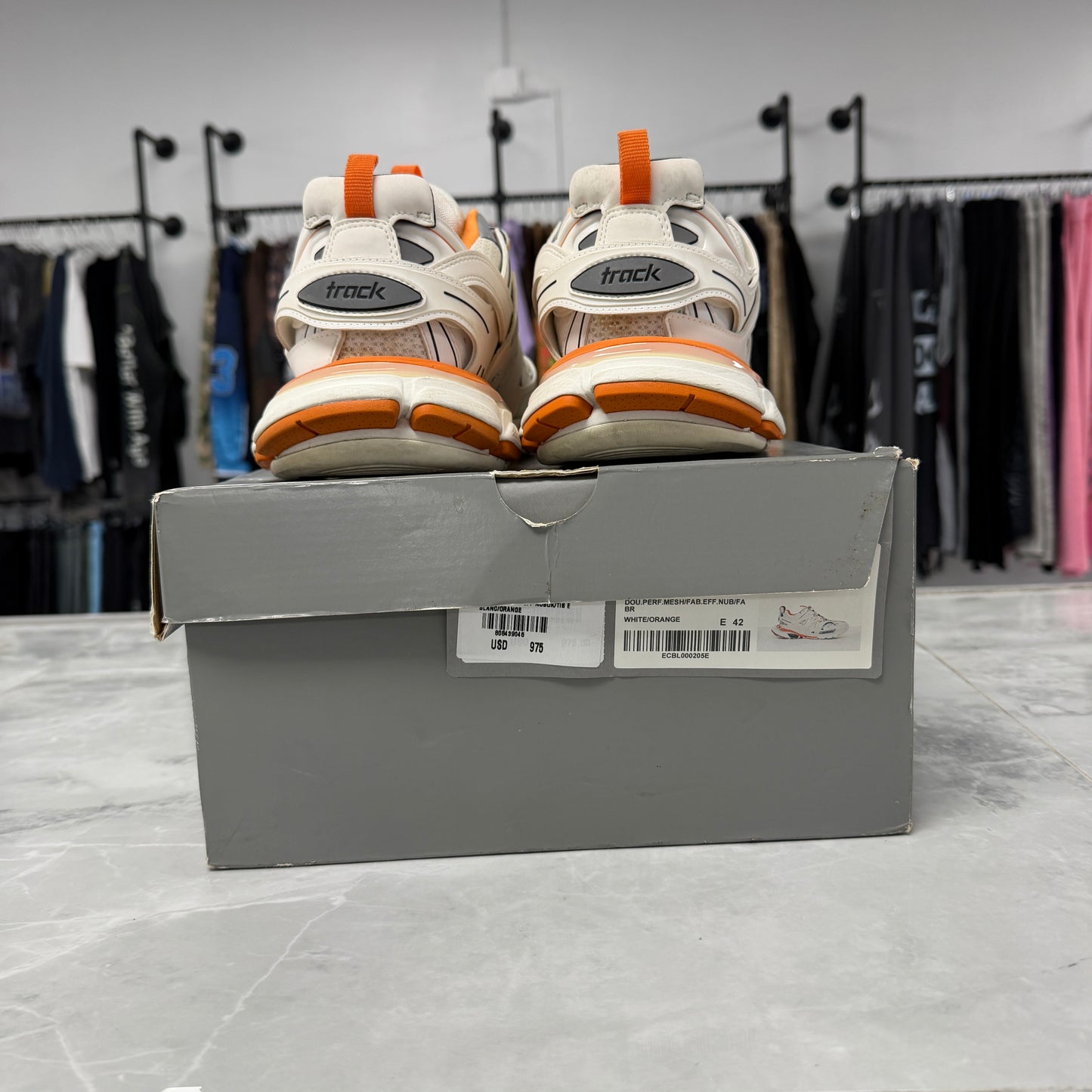 Balenciaga Orange/White Track Sneaker (Used)