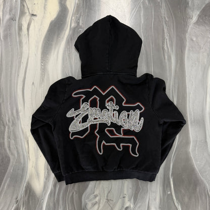 Mixed Emotion Rhinestone Zip Hoodie