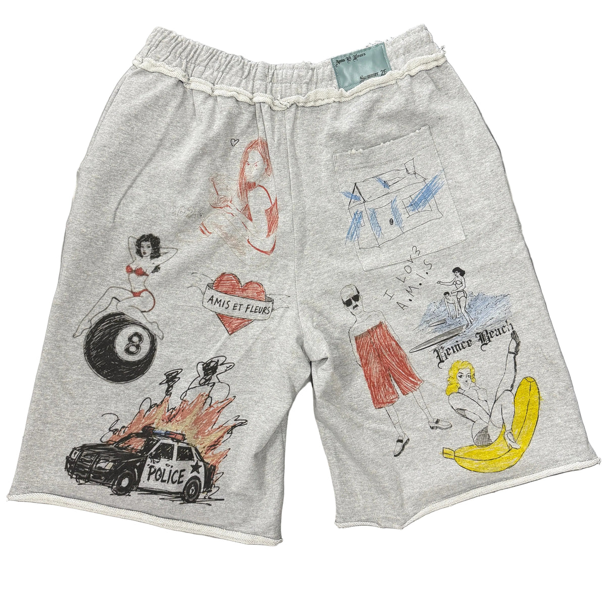 AMIS ET Fleurs Sketchbook 3.0 Sweat Shorts Heather Grey