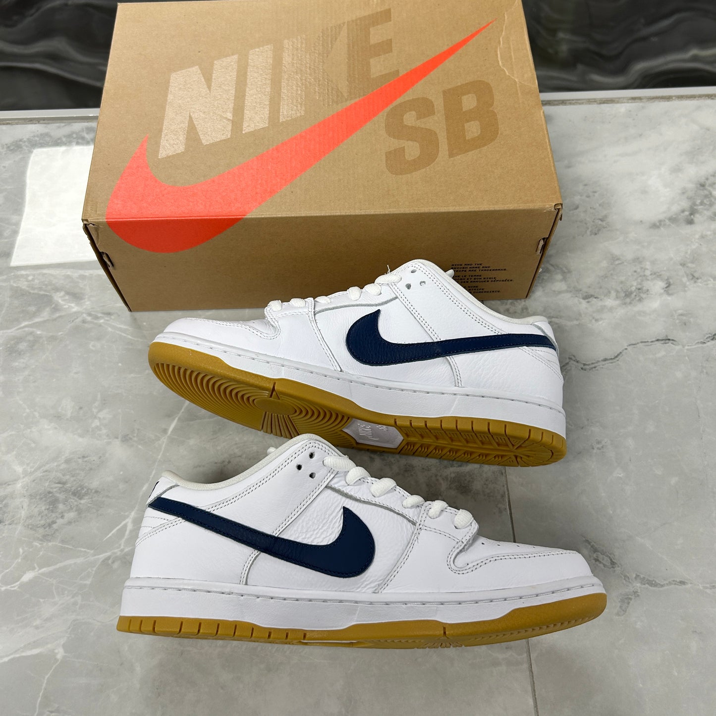 Nike SB Dunk Low Orange Label White Navy (USED)
