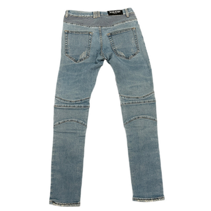 Balmain Moto Blue Jeans