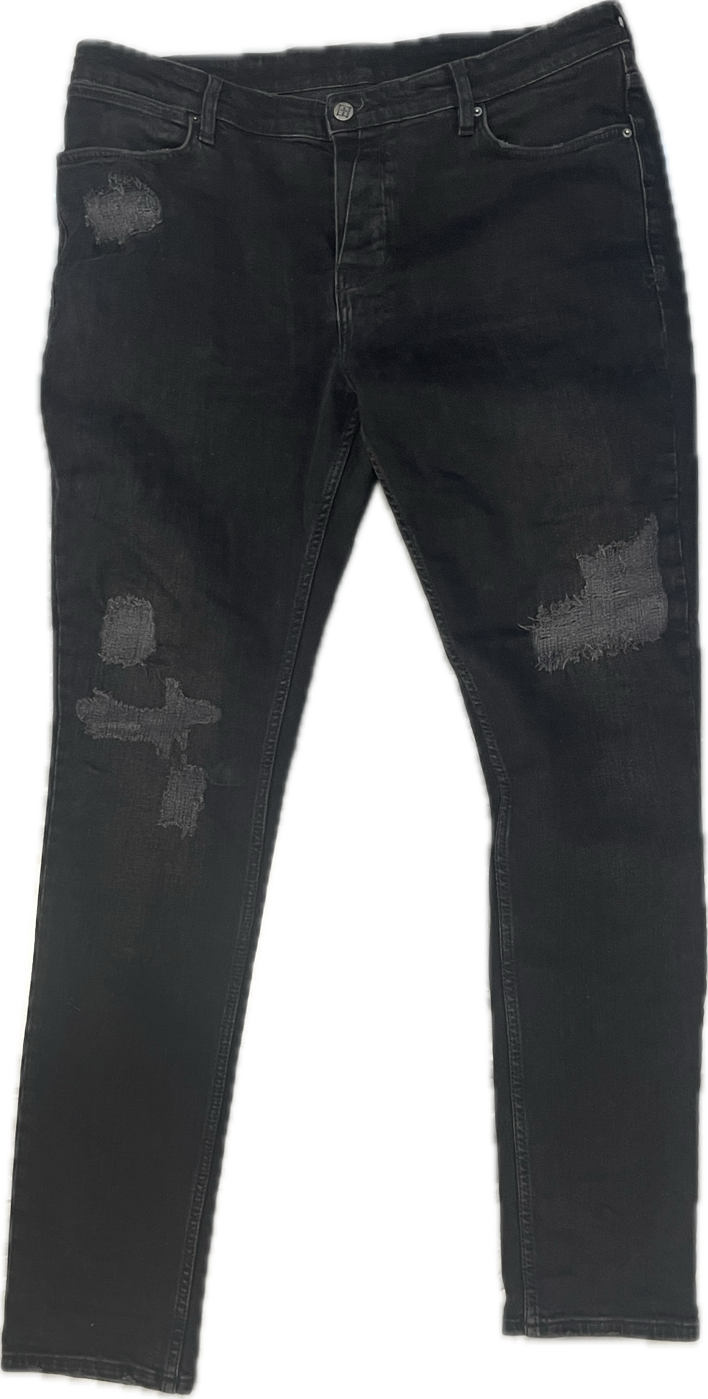 Ksubi Black Patch Distressed Denim Jeans