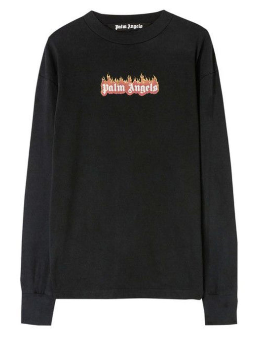 Palm Angels Burning Logo Classic
Tee Long-Sleeve 'Black/White'