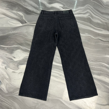 LostShdws Embossed Denim Pants Black