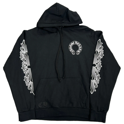 Chrome Hearts Floral Sleeve Horseshoe Hoodie