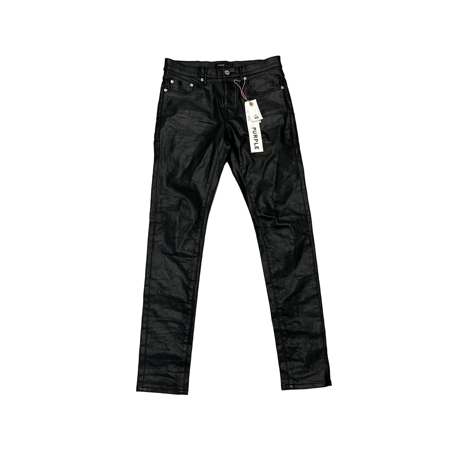 PURPLE P001 Coated Black Jeans