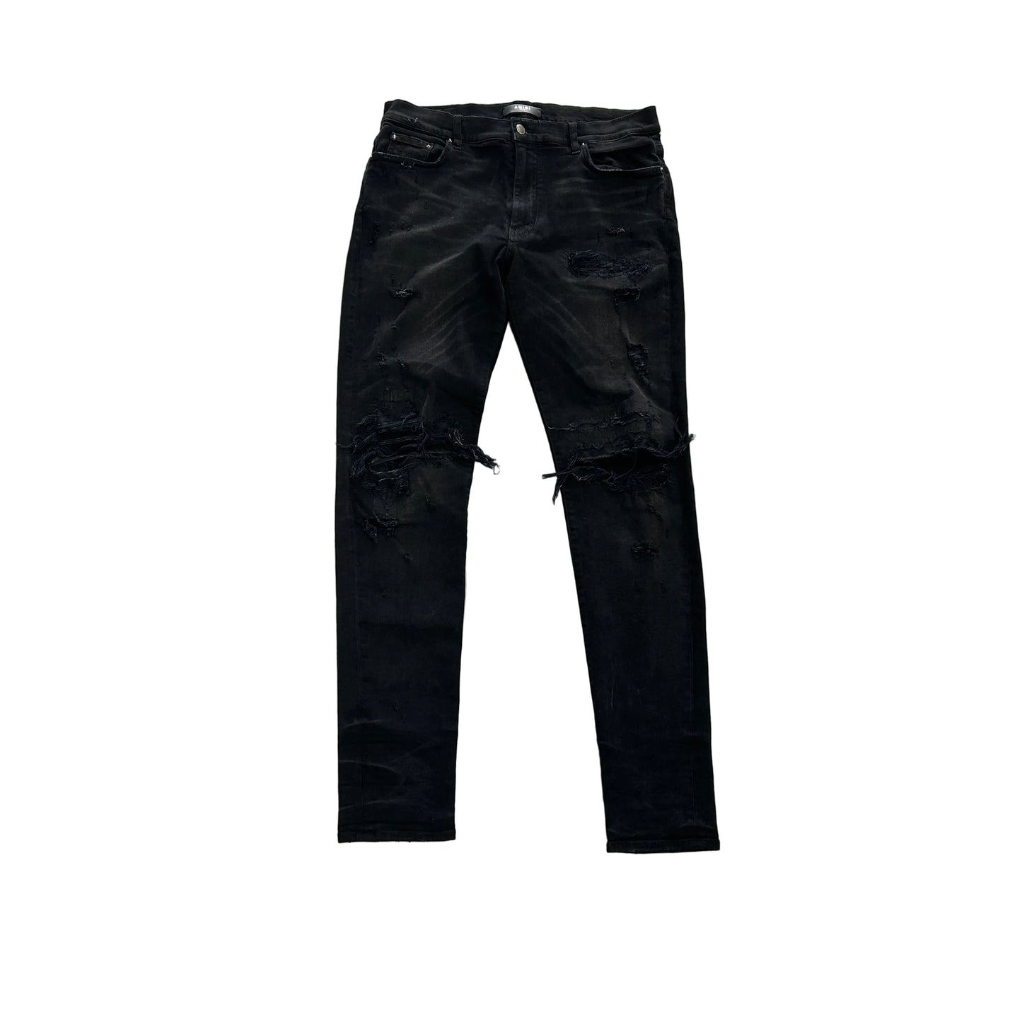Amiri Black Distressed Denim