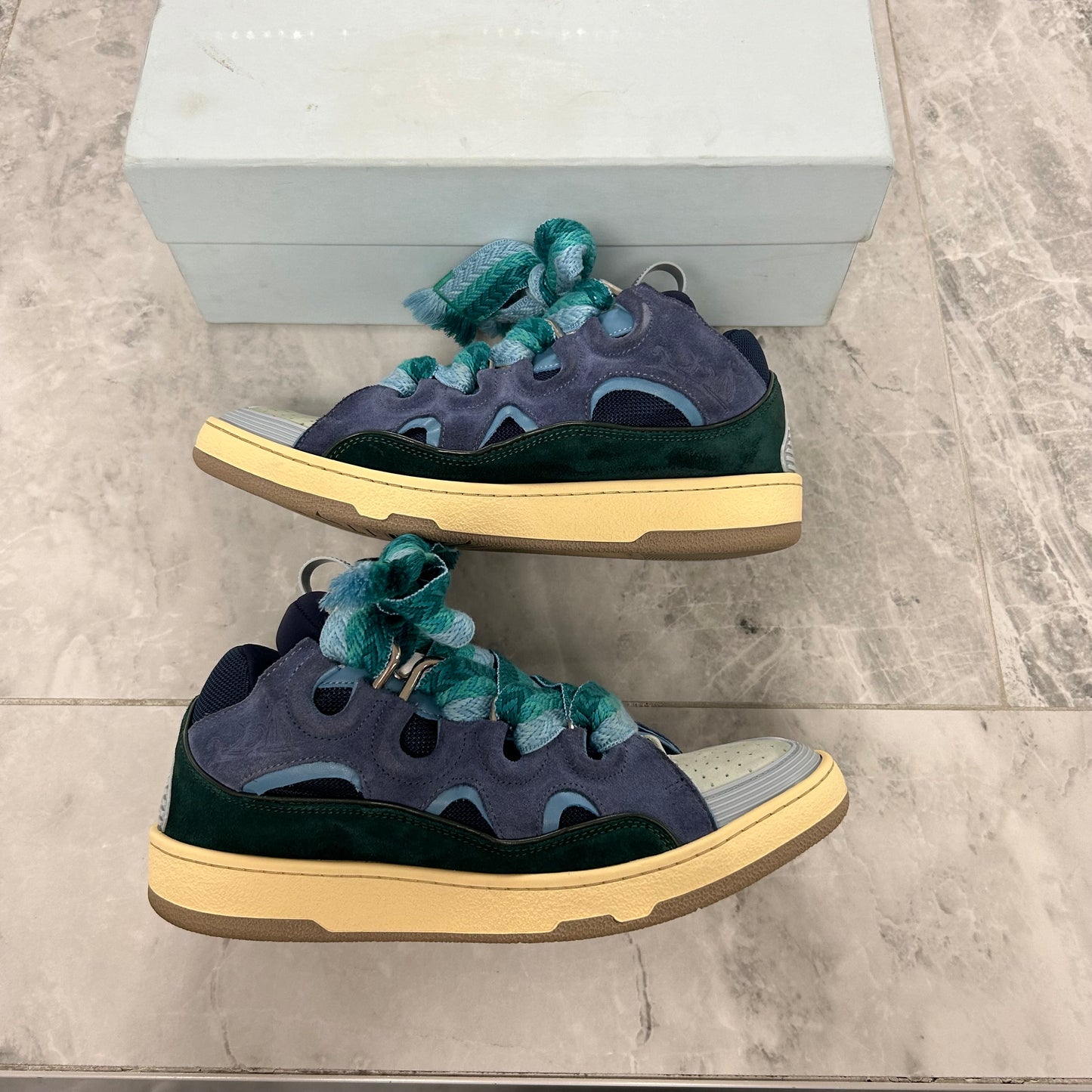 Lanvin Curb Sneakers Turquoise (USED)