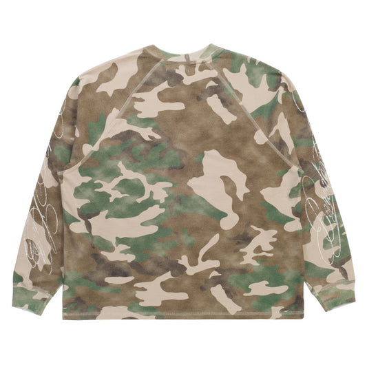 Boredom Kills Trust Camo long-sleeve thermal tee — view 2