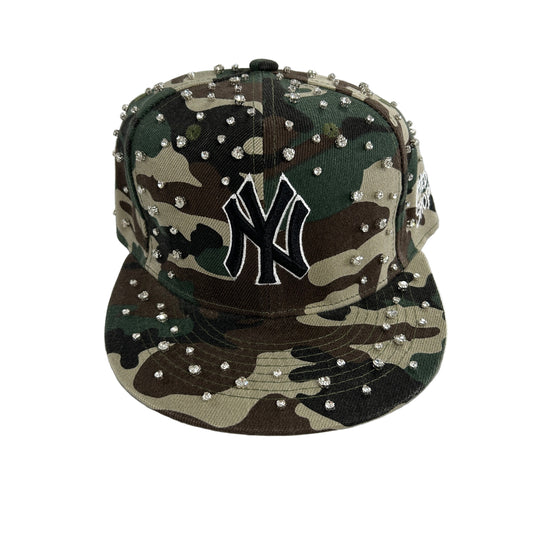 Camo NY Rhinestone Snap Back