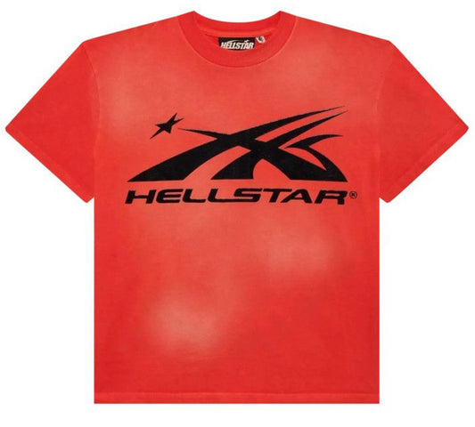 Hellstar Black On Red Gel Logo Tee