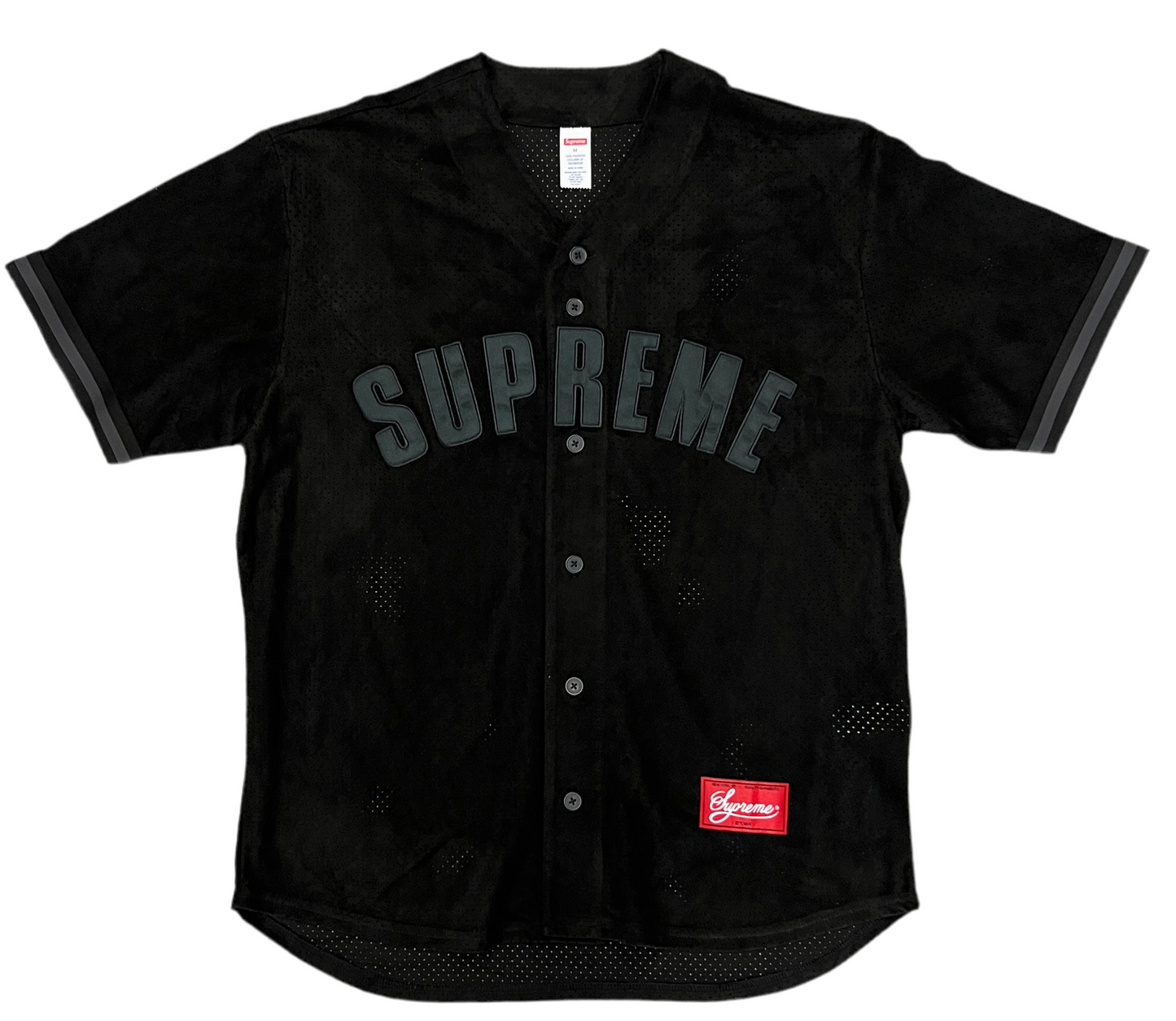 Supreme Ultra Suede Mesh Baseball Jersey Black