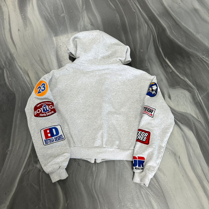 Bottega Desires Grey Patch Zip Up