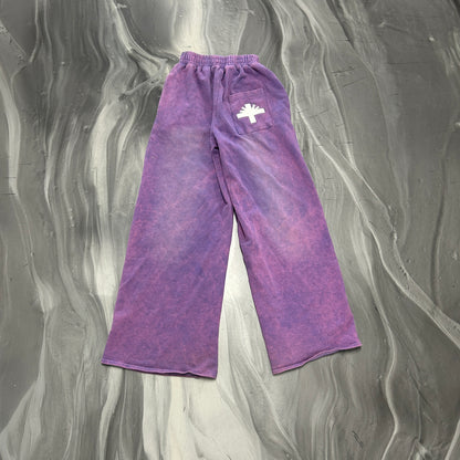 VERTABRAE WIDE LEG SWEATPANTS WASHED PURPLE